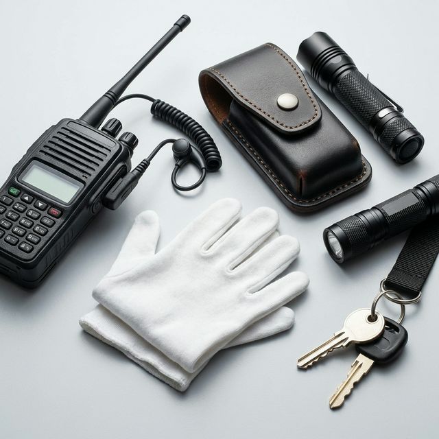 笑顔の警備員たち